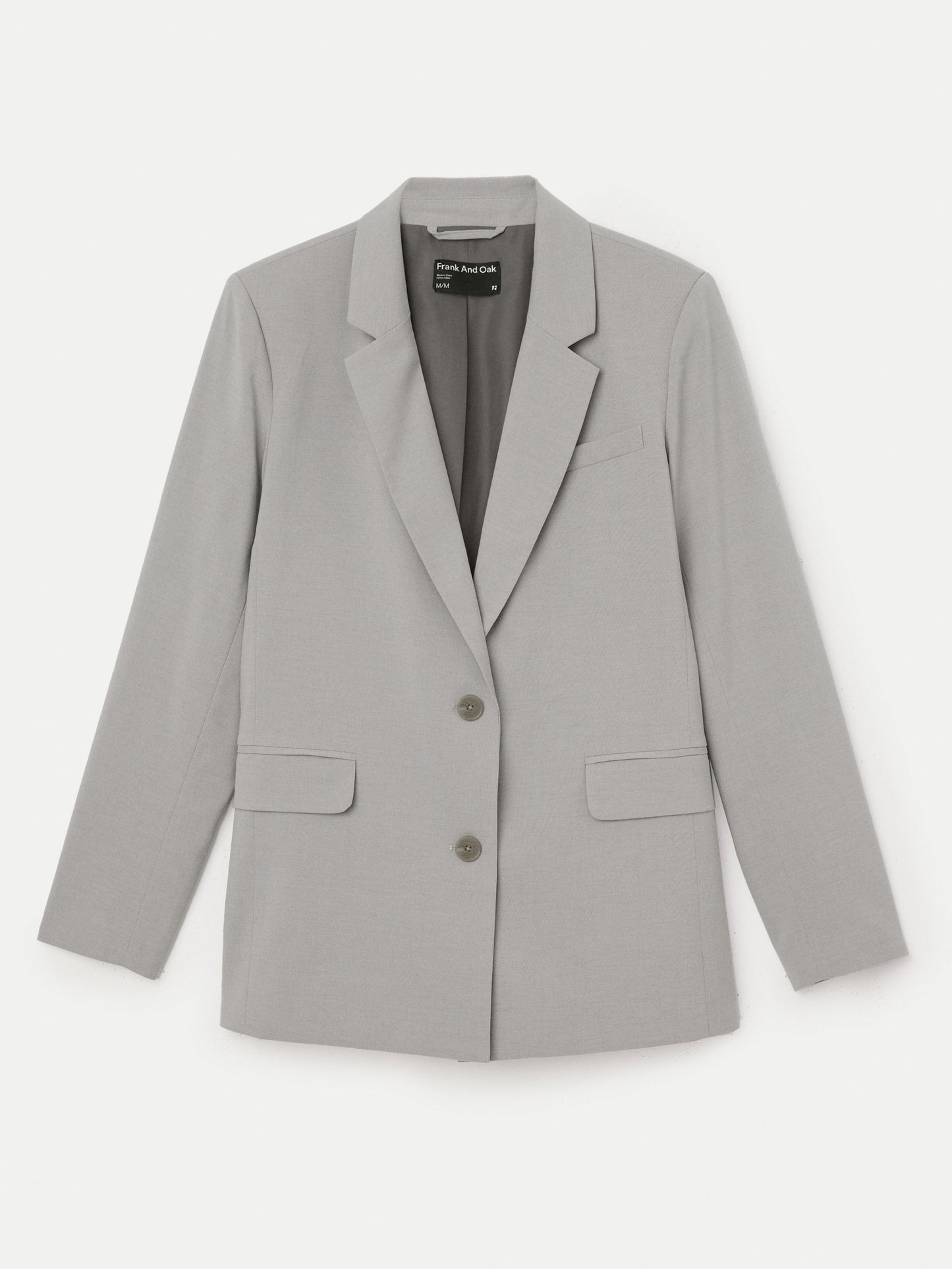 The Relaxed 2-Button Blazer in Light Grey