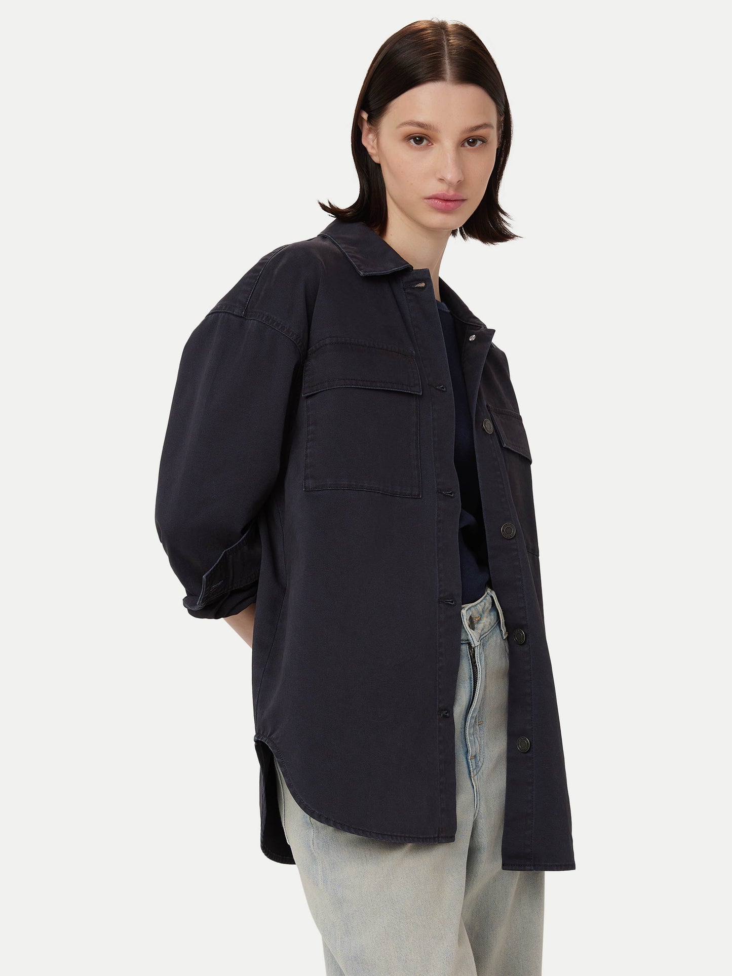 The Twill Overshirt in Dark Navy