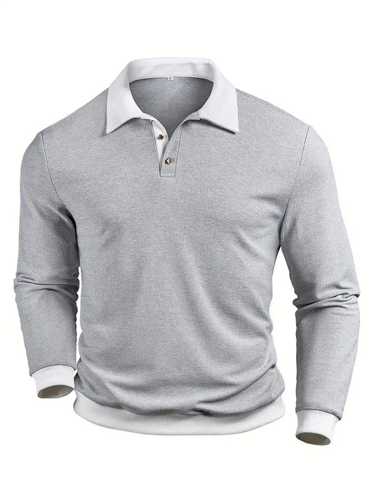 Men's Long Sleeve Casual Polo